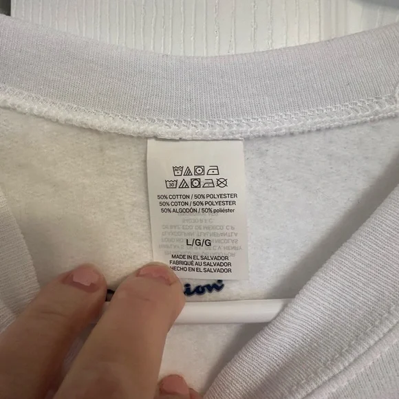 Champion White and Red NC State Wolfpack Crewneck Sweater - Picture 4 of 7